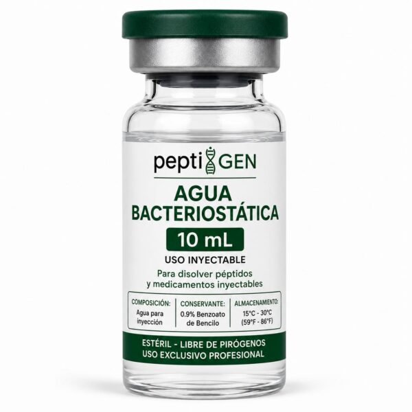 Agua bacteriostática 10 ml vial liofilizado de alta pureza - Peptigene Colombia