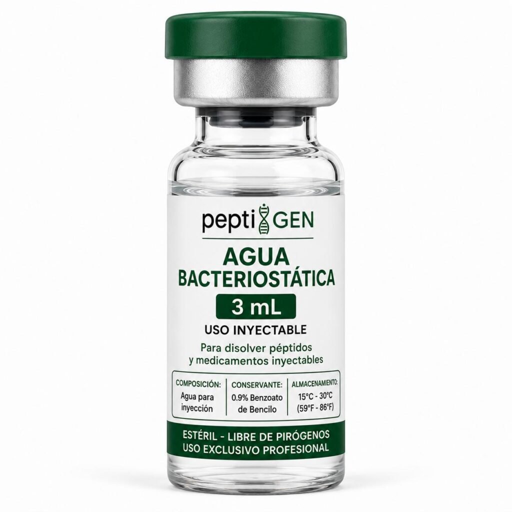 Agua bacteriostática 3 ml vial liofilizado de alta pureza - Peptigene Colombia
