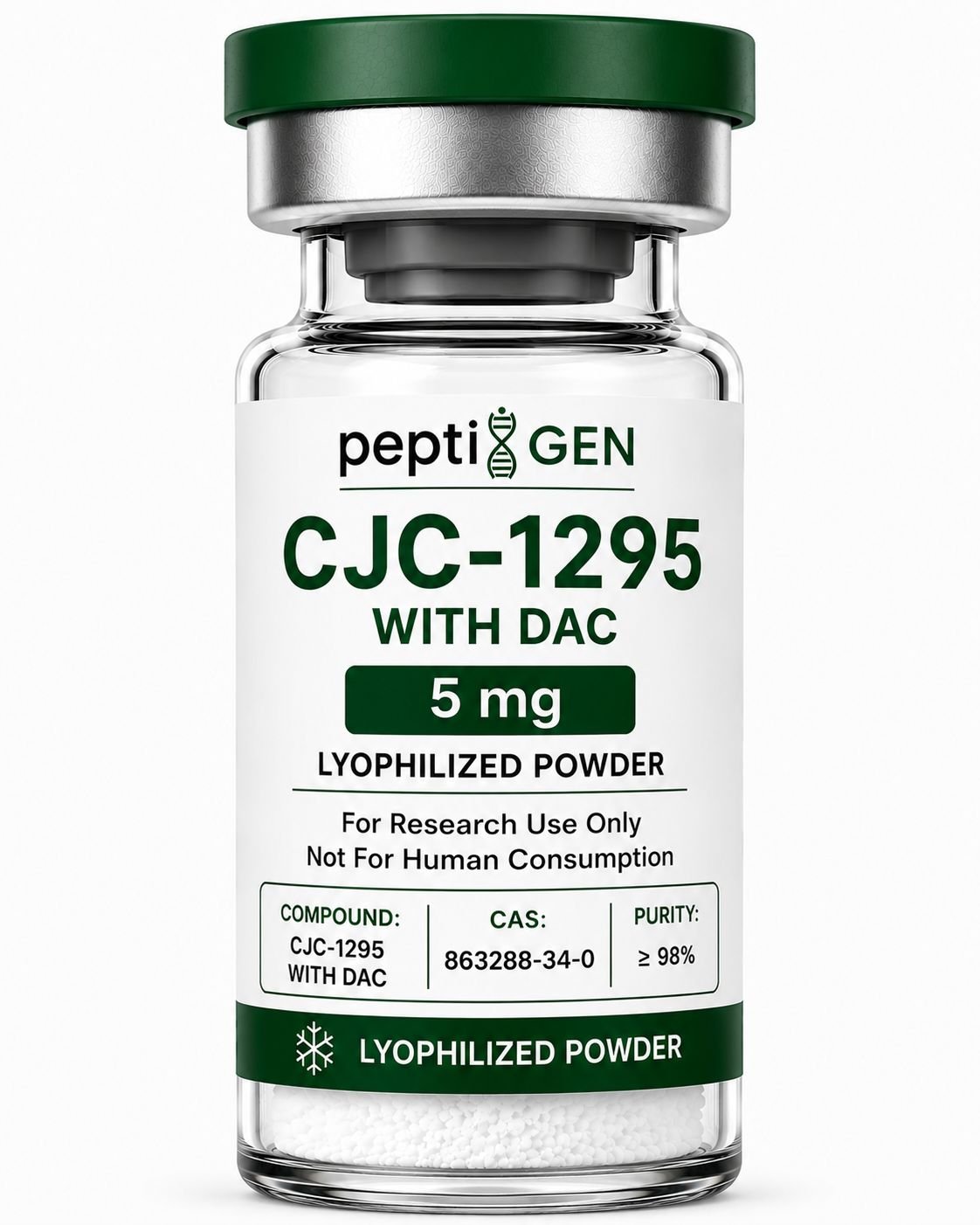 CJC-1295 with DAC 5mg vial liofilizado de alta pureza - Peptigene Colombia