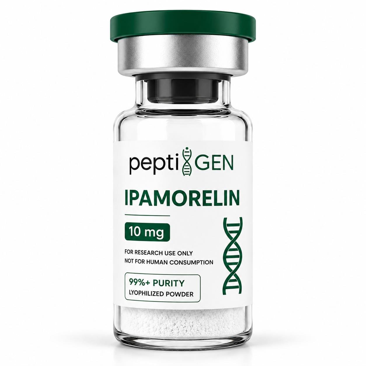 Ipamorelin 10mg vial liofilizado de alta pureza - Peptigene Colombia