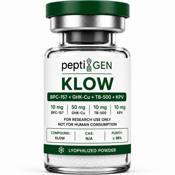 Klow 80 mg vial liofilizado, blend BPC-157 GHK-Cu TB-500 y KPV - Peptigene Colombia