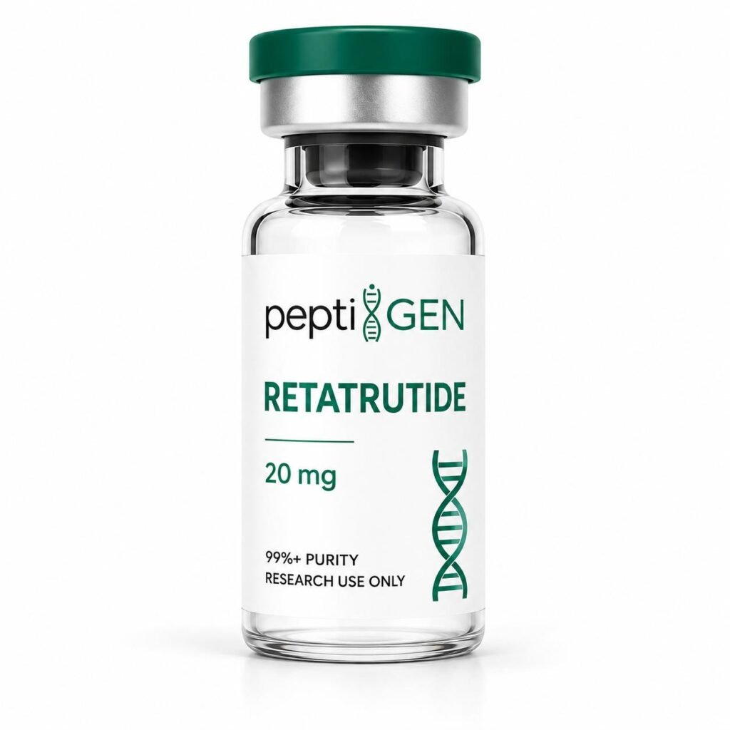 Retatrutide 20 mg vial liofilizado de alta pureza - Peptigene Colombia