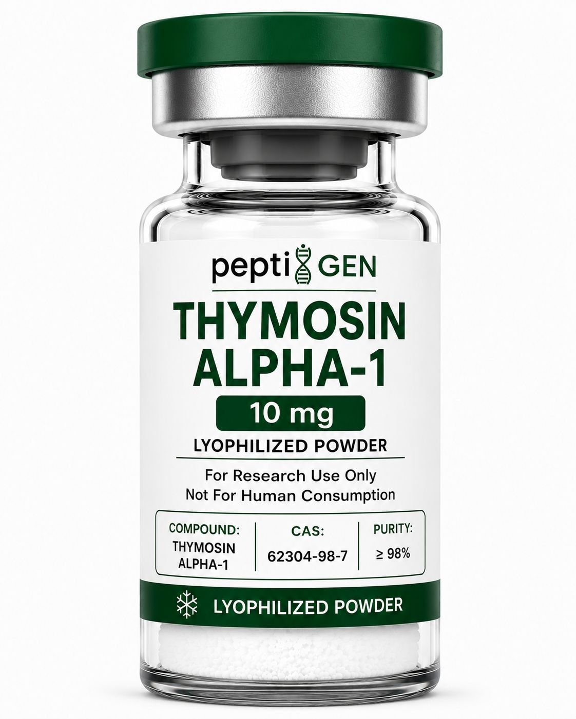 Thymosin Alpha-1 10mg vial liofilizado de alta pureza - Peptigene Colombia