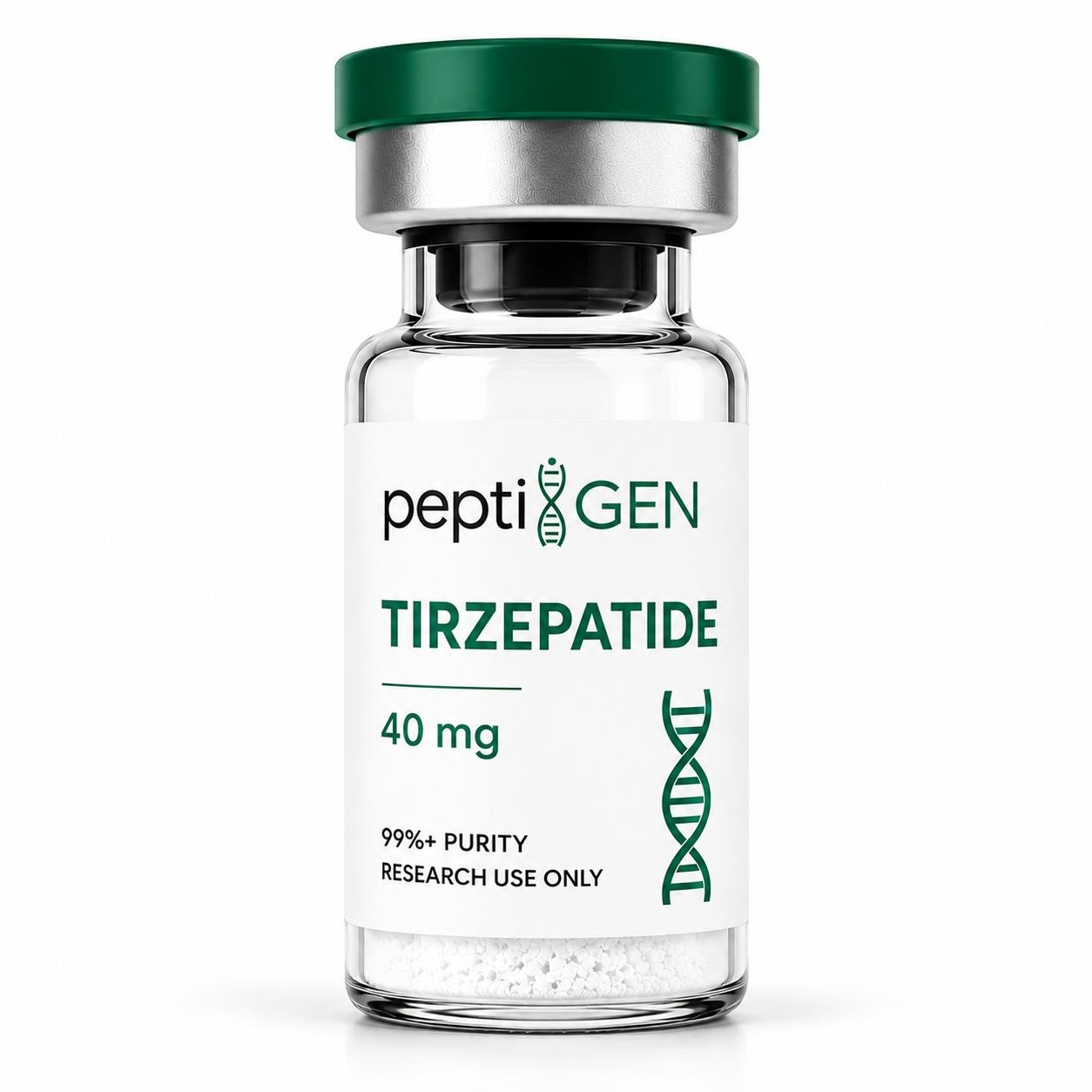 Tirzepatide 40mg vial liofilizado de alta pureza - Peptigene Colombia