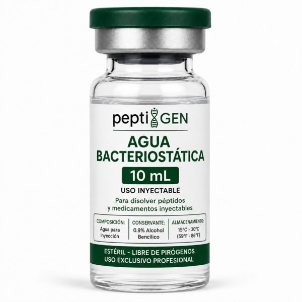 Agua bacteriostática 10 ml vial liofilizado de alta pureza - Peptigene Colombia