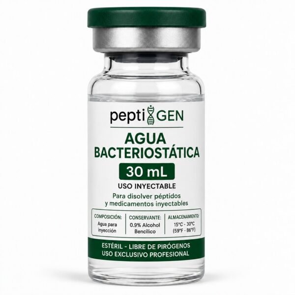 Agua bacteriostática 30 ml vial liofilizado de alta pureza - Peptigene Colombia