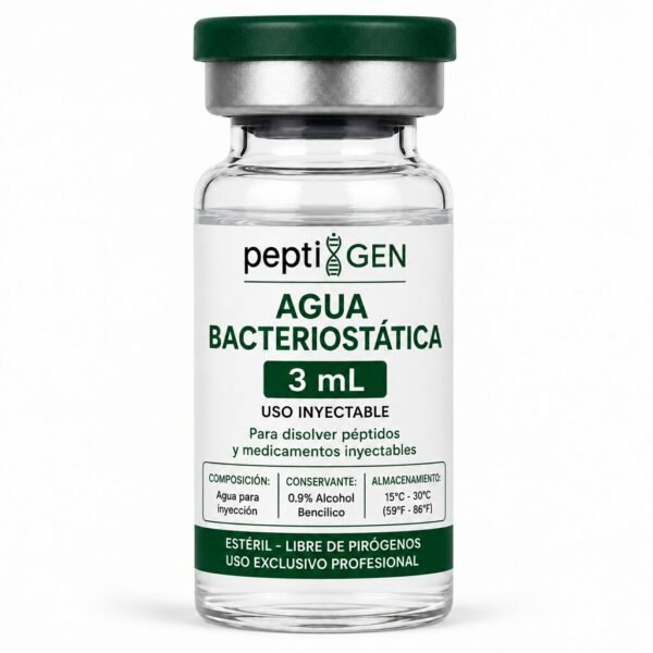 Agua bacteriostática 3 ml vial liofilizado de alta pureza - Peptigene Colombia