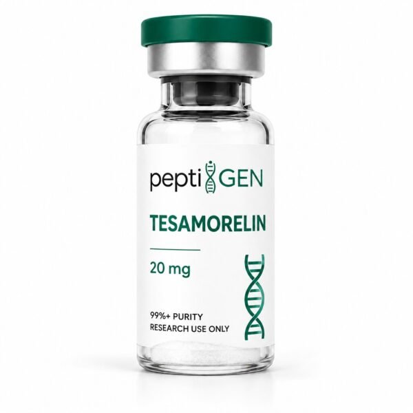 Tesamorelin 20mg vial liofilizado de alta pureza - Peptigene Colombia
