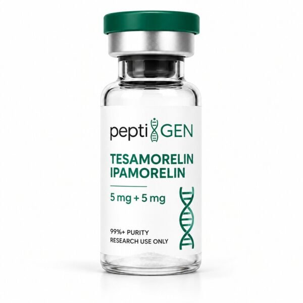Tesamorelin + Ipamorelin 5mg + 5mg vial liofilizado de alta pureza - Peptigene Colombia